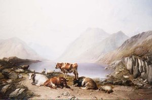 A Halt on the Drove, Loch Etive by Thomas Sidney Cooper