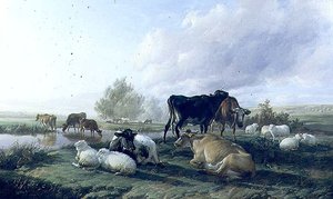 In the White Hall Meadows, Canterbury by Thomas Sidney Cooper