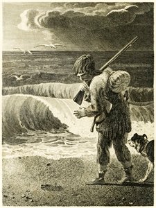 Robinson Crusoe Discovers the Print of a Man’s Foot from The Life and Strange Surprising Adventures of Robinson Crusoe, or York, Mariner by Daniel Defoe