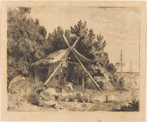 The Camp of Stothard, Blake, Ogleby by Thomas Stothard