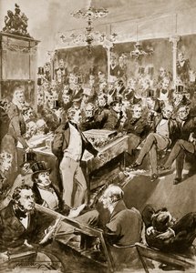 Sir Robert Peel in the House, 1846, illustration from 