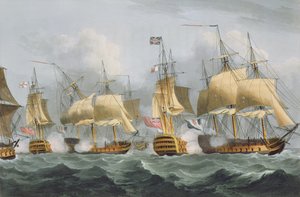 Lord Howe in the Queen Charlotte, Breaking the Enemy Line, May 29th 1794, Engraved by Thomas Sutherland for J. Jenkins