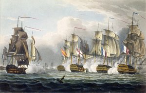 Situation of the HMS Bellerophon After the Death of Her Commander Captain Cooke at the Battle of Trafalgar, Engraved by T. Sutherland for 