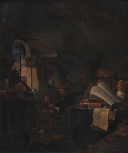 An Alchemist in his Laboratory by Thomas Wijck