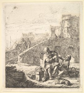 Lazarillo Stealing Grapes from the Poor Blind Beggar by Thomas Wijck