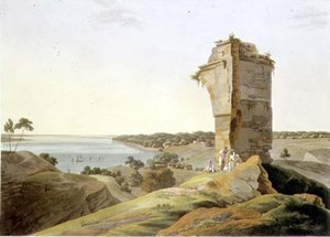 View from the Ruins of the Fort of Currah, on the River Ganges, plate XXI from Part 4 of 