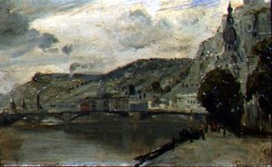 The Bridge at Dinant by Thomas William Roberts