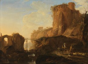 Italianate Landscape with Bridge and Castle Ruin