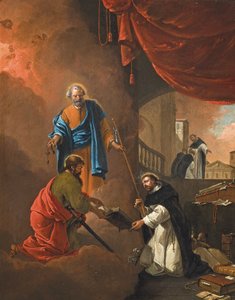 The Vision of Saint Dominic, with Saint Dominic Blessing Two Missionary Friars Beyond