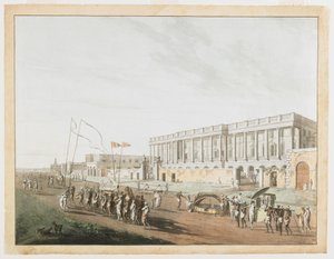The New Court House and Chandpam Ghaut from the Views of Calcutta by Thomas und William Daniell