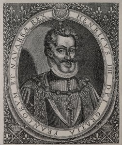 Portrait of HENRI IV of France and Navarre (1553-1610) engraving by Tomas de Leu