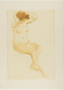Woman Fixing Her Hair, Three-Quarter View