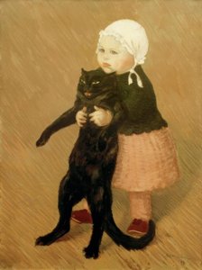 Little Girl with Cat