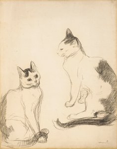 The Two Cats by Théophile Alexandre Steinlen