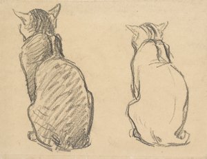 Two Studies of a Cat, early 20th century by Théophile Alexandre Steinlen