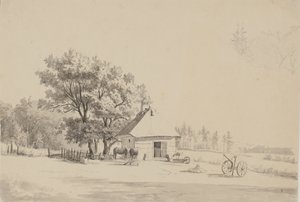 Landscape with a smithy by Thorald Brendstrup