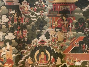 Scenes of the life of the Buddha Shakyamuni by Tibetan School