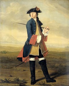 Portrait of Ludolf Backhuysen II, Painter, in the Uniform of the Dragoons by Tibout Regters