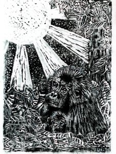 Jungle Gorilla Family by Tim Hoinkis