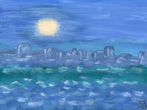 Serene Moonlit Seascape