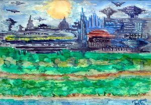Vibrant Future City by Tim Hoinkis