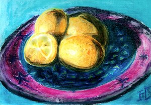 Vibrant Lemons Still Life by Tim Hoinkis