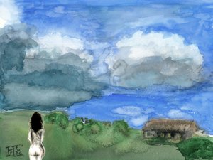 Woman Views Vast Landscape