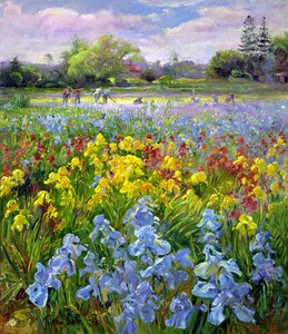 Hoeing Team and Iris Fields by Timothy Easton