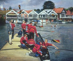 Towards the Boathouses, Henley, 1997 by Timothy Easton