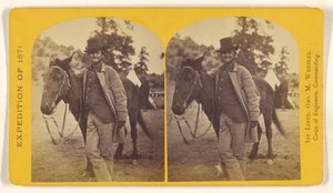 Fred. W. Loring, in His Campaign Costume, with His Mule "Evil Merodach." Taken About 40 Hours Before He Was Brutally Murdered by Timothy H. O