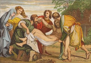 Joseph of Arimathea laying the body of Jesus in his own tomb by Titian (c.1488 1576) (after)