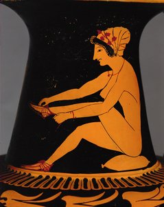 Courtesan Fastening Her Sandal