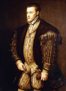 Portrait of King Philip II of Spain, Three-Quarter Length, Wearing Half Armour and the Badge of the Order of the Golden Fleece