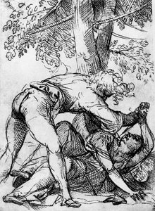 Sketch for the Jealous Husband in the Scuola Del Santo by Tiziano Vecelli
