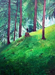 Solitary Figure in Forest by Tom Blood