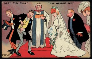 Bridegroom and best man unable to find the ring at a wedding