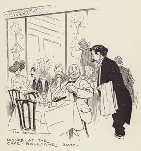 Dinner at the Cafe, Boulogne, Soho by Tom Browne