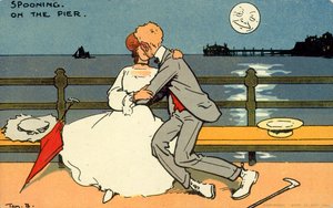 Spooning on the Pier by Tom Browne