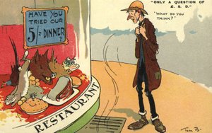 Tramp Looking in a Restaurant Window