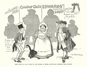 Went First to One, Then to the Other of Them, Hospitably Offering Her Tureen by Tom Browne