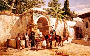 Conversation at the Well by Tomas Moragas y Torras