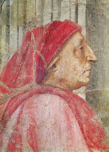 The Holy Trinity, detail of the head of the male donor, 1427-28 (detail) by Tommaso Masaccio