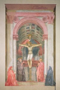 The Trinity, 1427-28 (post restoration) (detail) by Tommaso Masaccio