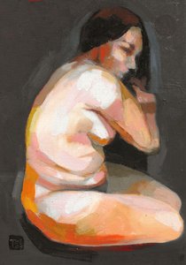 Contemplative Nude Woman