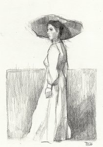 Elegant Woman Sketch by Tore Bahnson