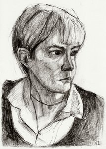 Pensive Woman Sketch by Tore Bahnson