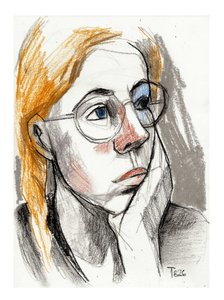 Pensive Woman With Glasses
