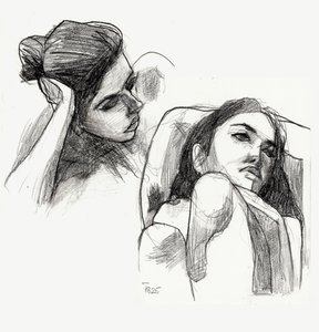 Pensive Women Sketch by Tore Bahnson