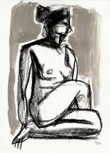 Quiet Seated Nude by Tore Bahnson