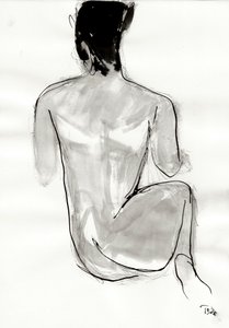 Resting Figure Drawing by Tore Bahnson